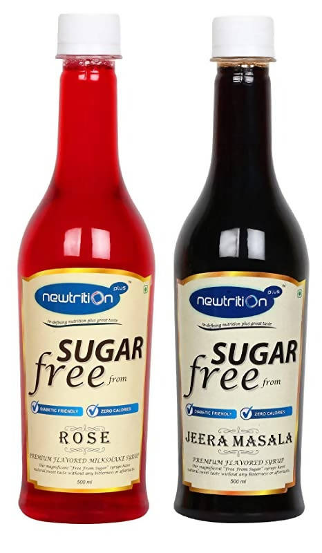 Newtrition Plus Sugar Free Rose + Jeera Masala Syrups | Grocsy