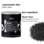 Rica Black Liposoluble Wax With Vegetable Charcoal, For All Skin Types | Grocsy