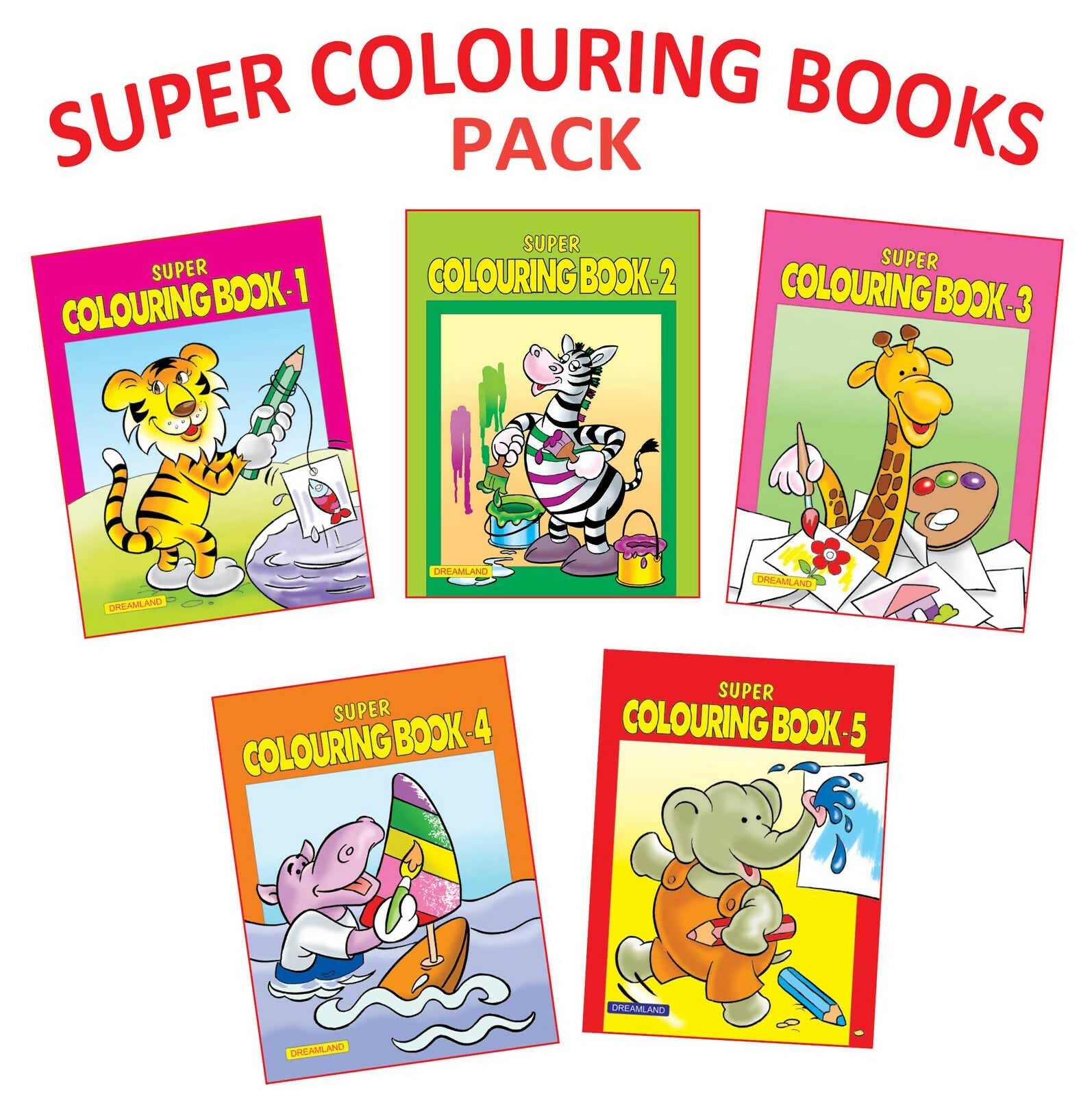 Dreamland Super Colouring book (5 titles) pack | Grocsy