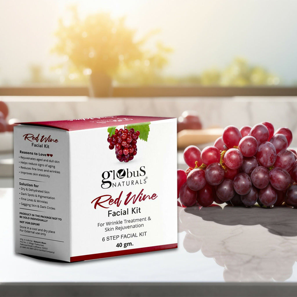 Globus Naturals Anti-Ageing Red Wine 6 Step Facial Kit | Grocsy