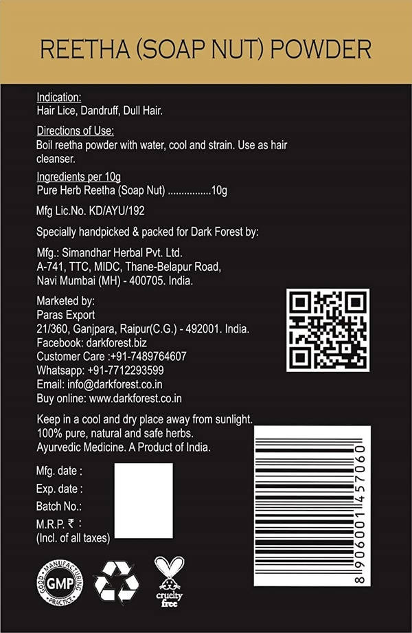 Dark Forest Reetha Powder | Grocsy