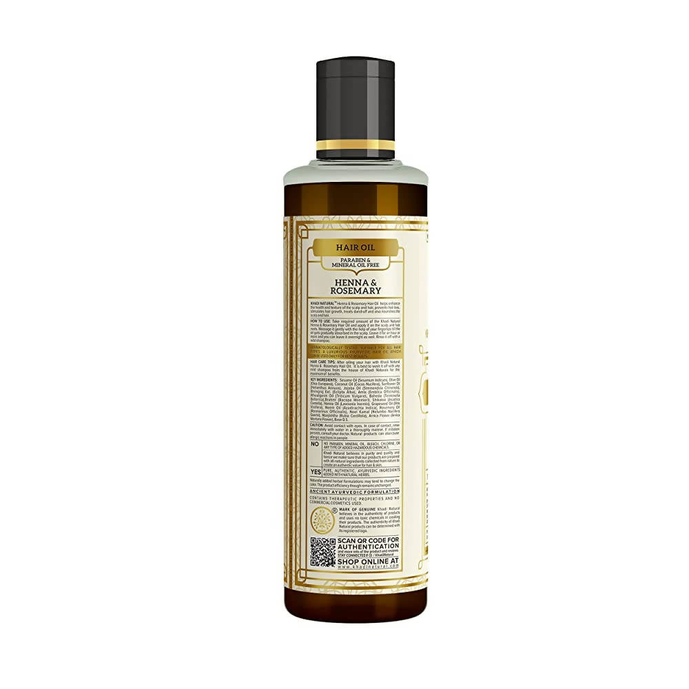 Khadi Natural Rosemary & Henna Hair Oil Paraben and Mineral Oil Free | Grocsy