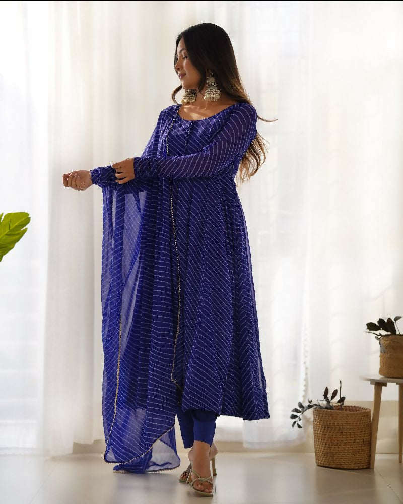 Joban Fashion Royal Blue Kurta Set Georgette Sequence Embroidery Work | Grocsy