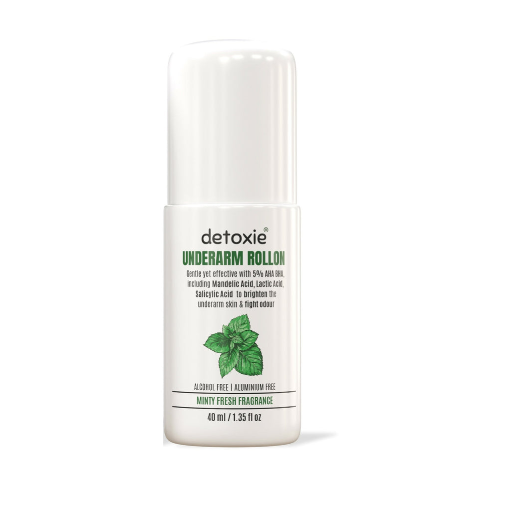 Detoxie 5% AHA BHA Underarm Lightening Deo Roll (Minty Fresh) | Grocsy
