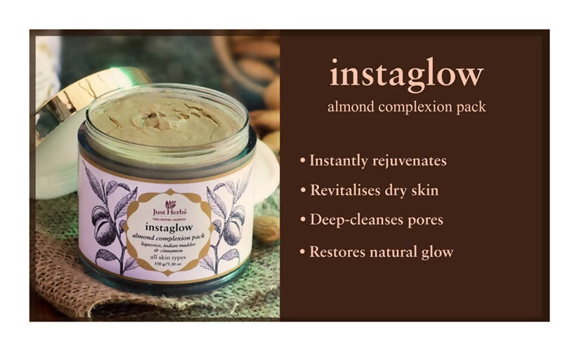 Just Herbs Instaglow Almond Complexion Pack | Grocsy