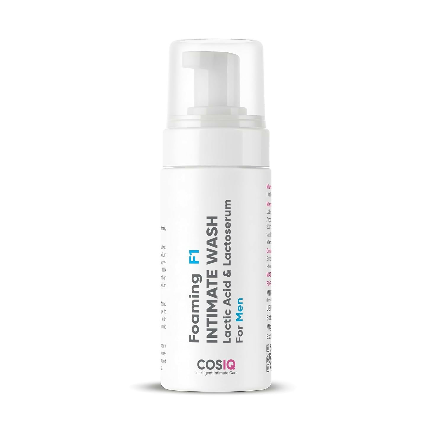 Cos-IQ Foaming F1 Intimate Wash For Men, Hygiene Wash with Lactic Acid & Lactoserum | Grocsy