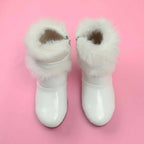 Tiny Bugs Girls Faux Fur Detail Winter Boots - White | Grocsy