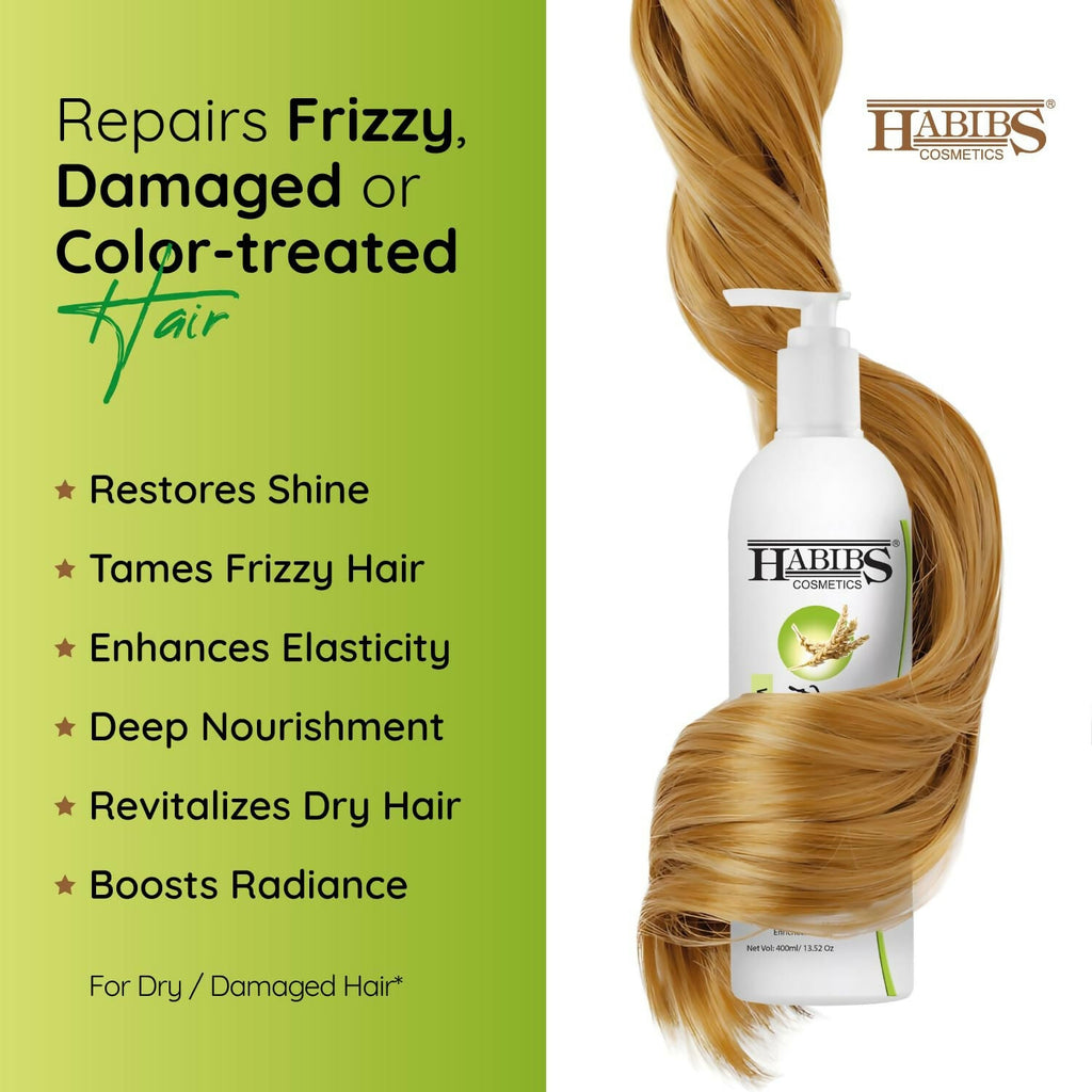 Habibs Professional Hair Conditioner Nourishing For Smooth & Straight Frizz-Free Hair, With Wheat Germ Oil Vitamin E & Tea Tree Oil Enriched | Grocsy