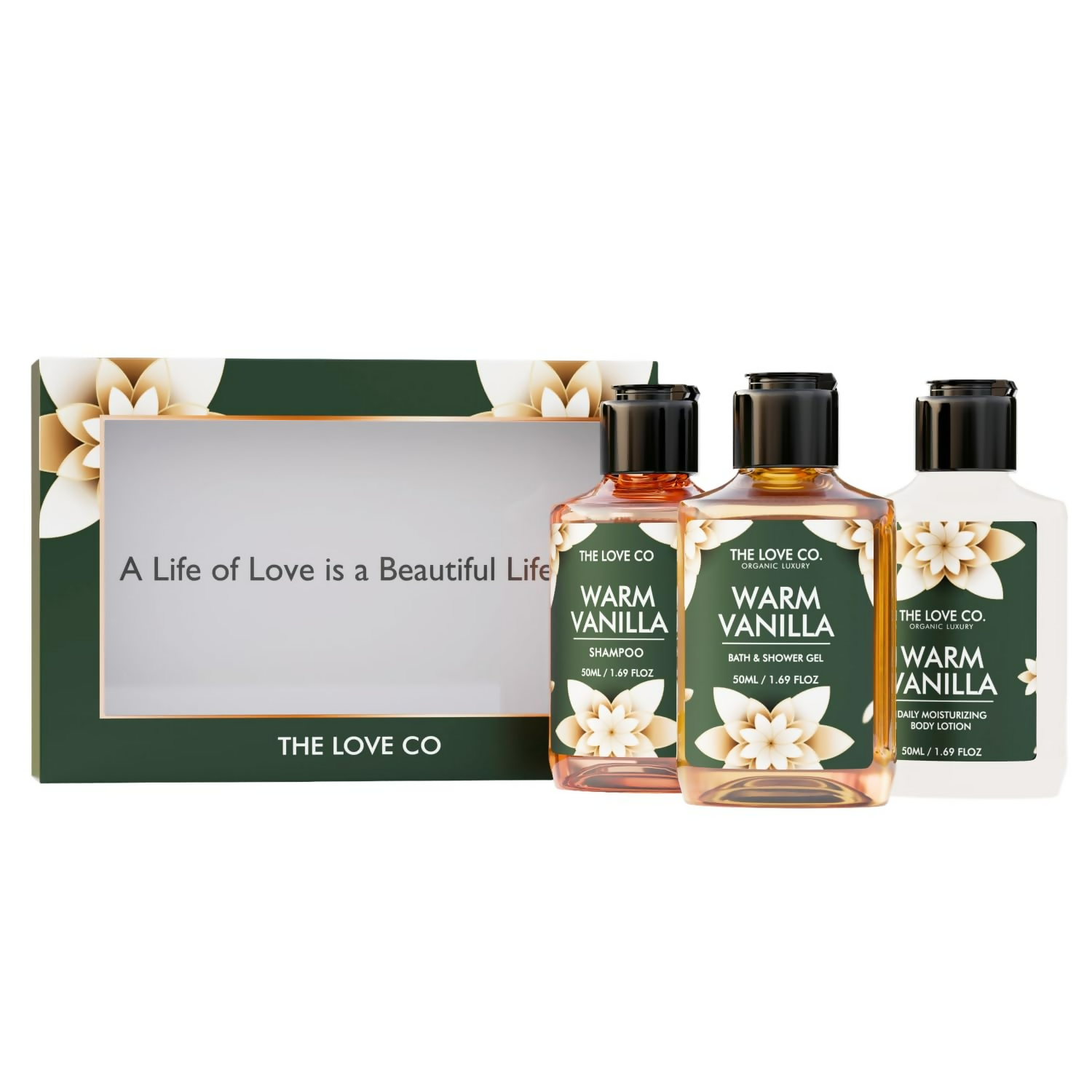 The Love Co. Warm Vanilla Bath & Body Gift Set Kit | Grocsy