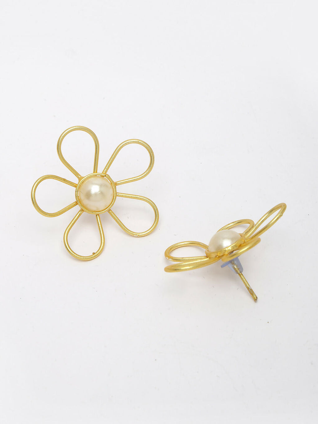 NVR Women's Gold Floral Shape Beaded Handcrafted Jewellery Set | Grocsy