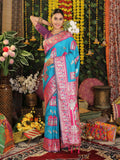 Shree Shyam Fashion Silk Sky Blue Saree | Grocsy