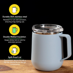 Udyan Tea Stainless Steel Insulated Mug - Frost Blue | Grocsy