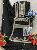 Vastranavya Heavy Chinon With Embroidery Coding Sequence with Real Mirror Work Pakistani Suits | Grocsy