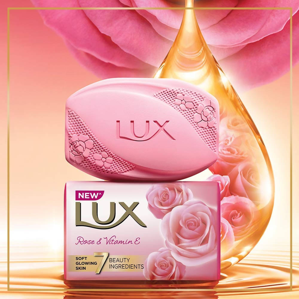 Lux Rose & Vitamin E Soap For Soft Glowing Skin | Grocsy