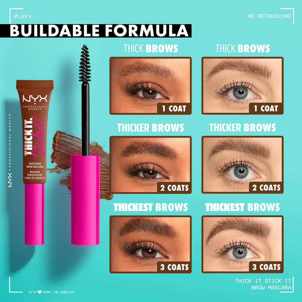 NYX Professional Makeup Thick It Stick It Brow Mascara - Black | Grocsy