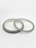 NVR Women's Set of 4 Silver-Toned German Silver Oxidised Bangles | Grocsy