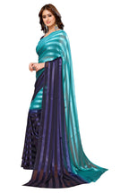 Vamika Georgette Satin Green Desinger Satin Patta Saree | Grocsy