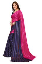 Vamika Georgette Satin Navy Desinger Satin Patta Saree | Grocsy