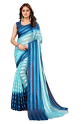 Vamika Georgette Satin Sky Blue Desinger Satin Patta Saree | Grocsy