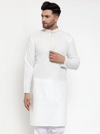 Jompers Men's White Woven Kurta Only | Grocsy