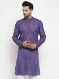 Jompers Men's Purple Woven Kurta Only | Grocsy