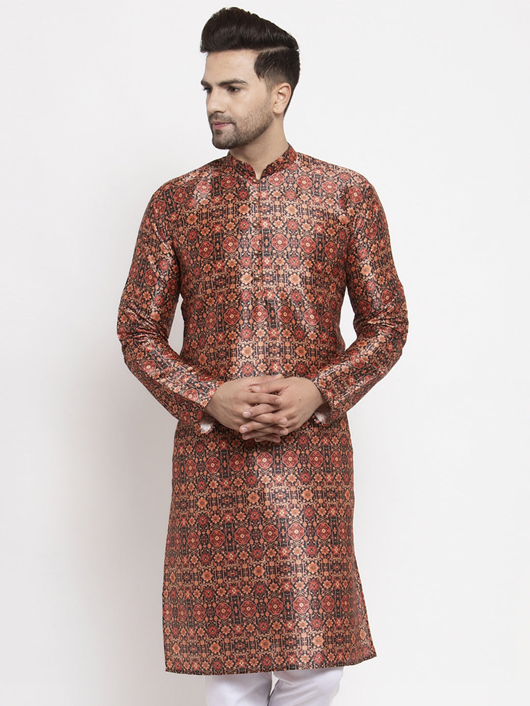 Jompers Men's Multi-Black Printed Kurta Only | Grocsy