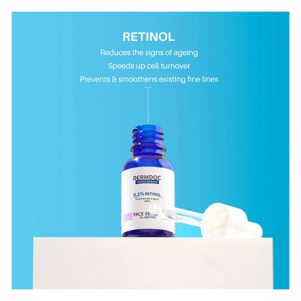 Dermdoc 0.1% Retinol Face Serum, Anti Ageing For All Skin Types | Grocsy