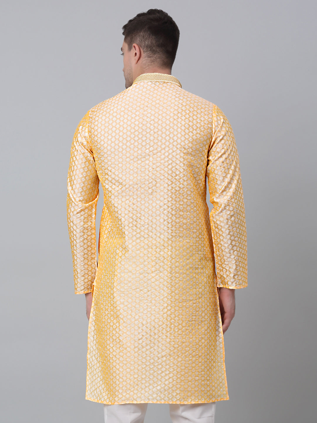 Jompers Men's Golden Collar Embroidered Kurta | Grocsy