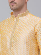 Jompers Men's Golden Collar Embroidered Kurta | Grocsy