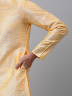 Jompers Men's Golden Collar Embroidered Kurta | Grocsy