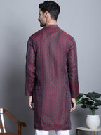 Jompers Men's Maroon Woven Design Kurta Only | Grocsy