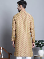 Jompers Men's Yellow Woven Design Kurta Only | Grocsy