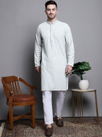 Jompers Men's Sequin Embroidered Pure Cotton Kurta - Yellow | Grocsy
