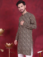 Jompers Men's Digital Printed Kurta - Olive | Grocsy