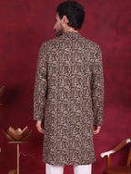 Jompers Men's Digital Printed Kurta - Olive | Grocsy
