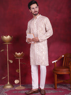 Jompers Men's Bandhani Printed Kurta - Cream | Grocsy