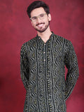 Jompers Men's Bandhani Printed Kurta - Green | Grocsy