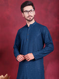Jompers Men's Sequins Chikankari Kurta - Peacock | Grocsy