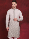 Jompers Men's Sequins Embroidered Kurta - Pista | Grocsy