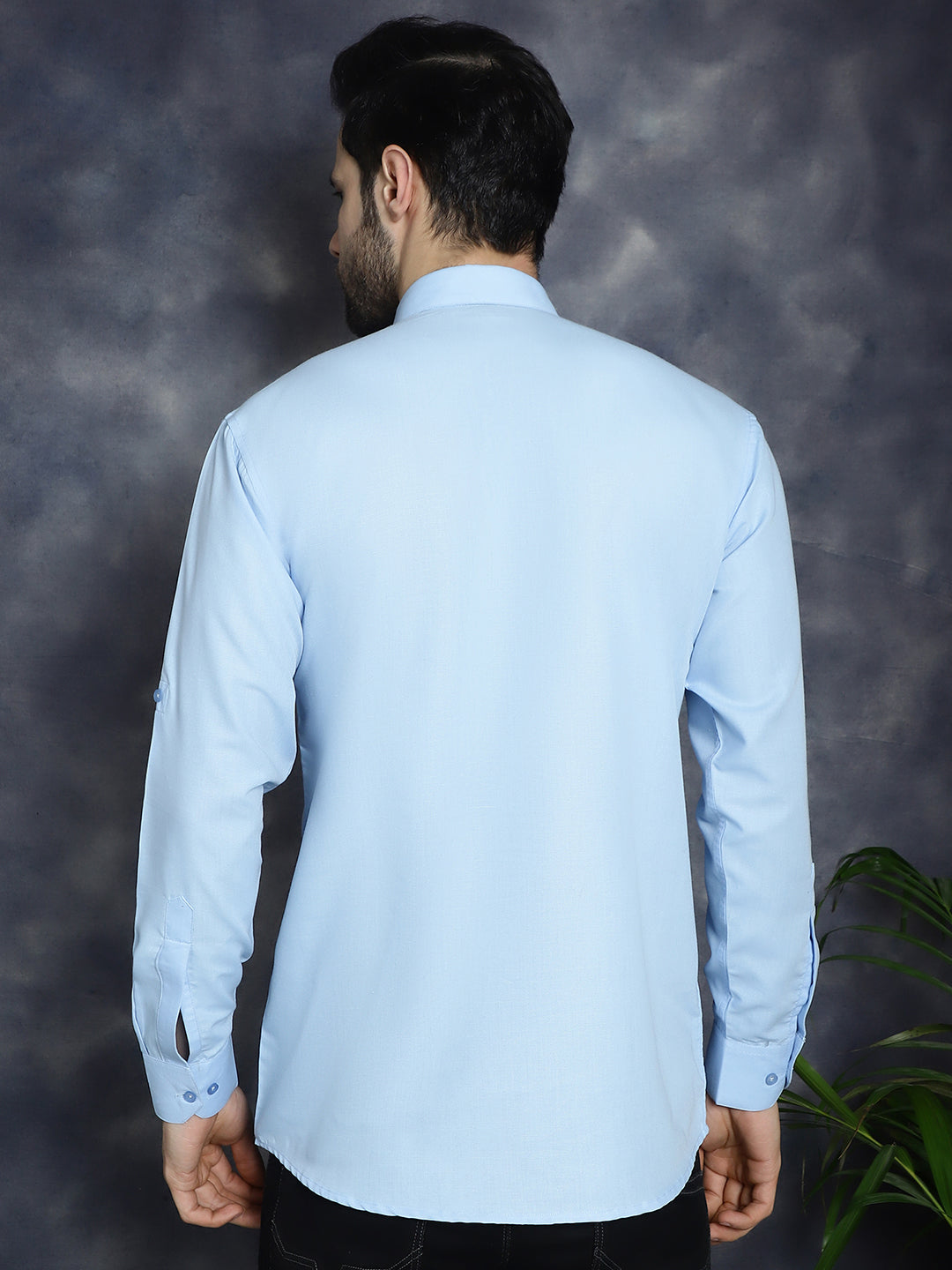 Jompers Men's Light Blue Solid Short Kurta | Grocsy