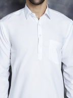 Jompers Men's White Solid Short Kurta | Grocsy