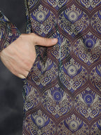 Jompers Men's Purple Silk Blend Straight Kurta - Purple | Grocsy
