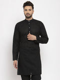 Jompers Men Black Chikan Kurta Only | Grocsy