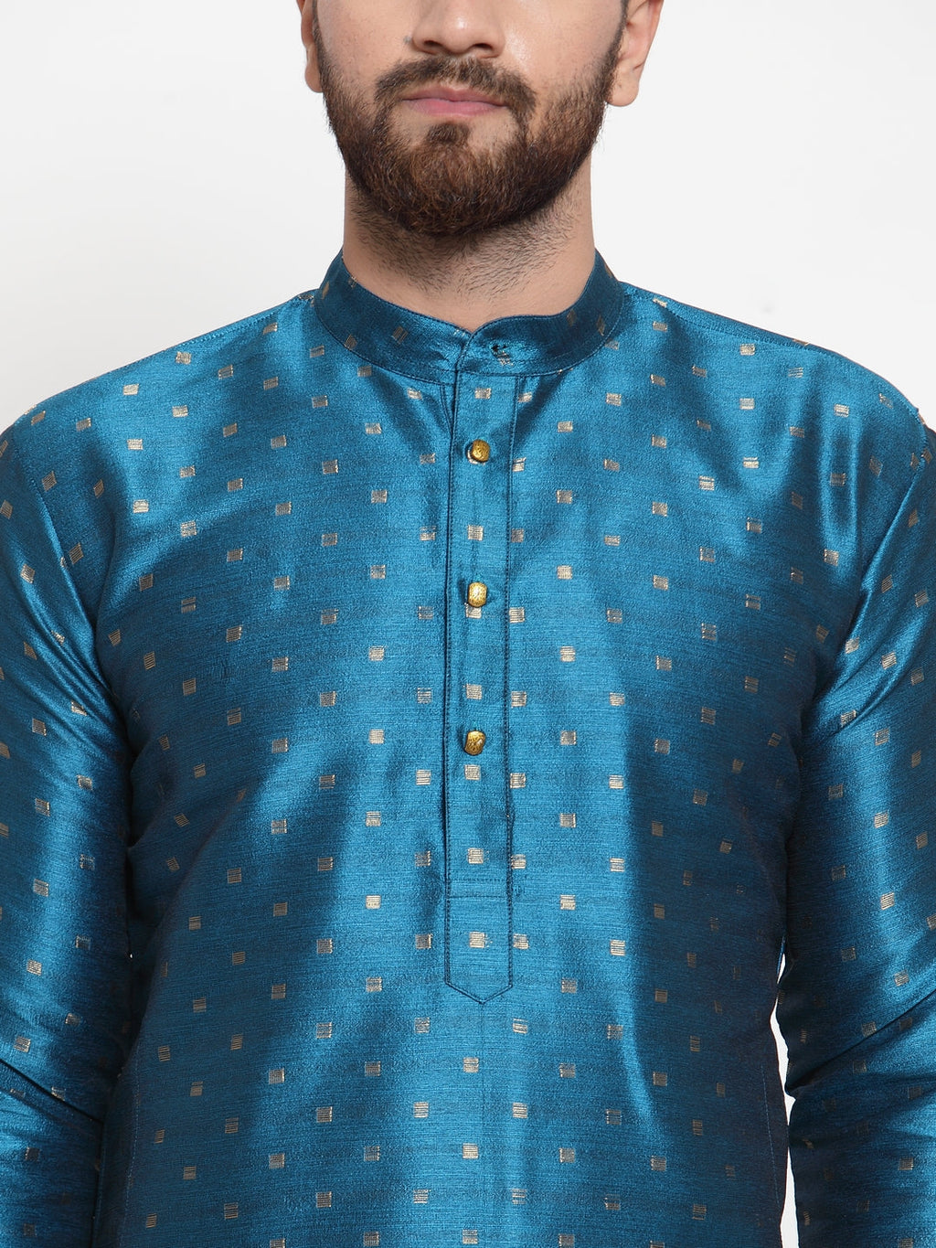 Jompers Men's Black Woven Design Straight Kurta | Grocsy