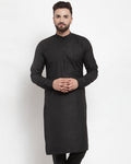 Jompers Men Black Solid Kurta Only | Grocsy