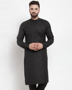 Jompers Men Black Solid Kurta Only | Grocsy