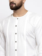 Jompers Men White Solid high-low Kurta | Grocsy