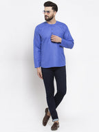 Jompers Men Blue Solid Straight Short Kurta | Grocsy