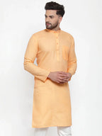 Jompers Men's Orange Cotton Solid Kurta Only | Grocsy