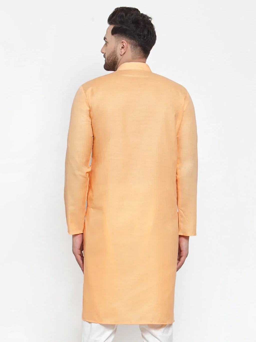 Jompers Men's Orange Cotton Solid Kurta Only | Grocsy